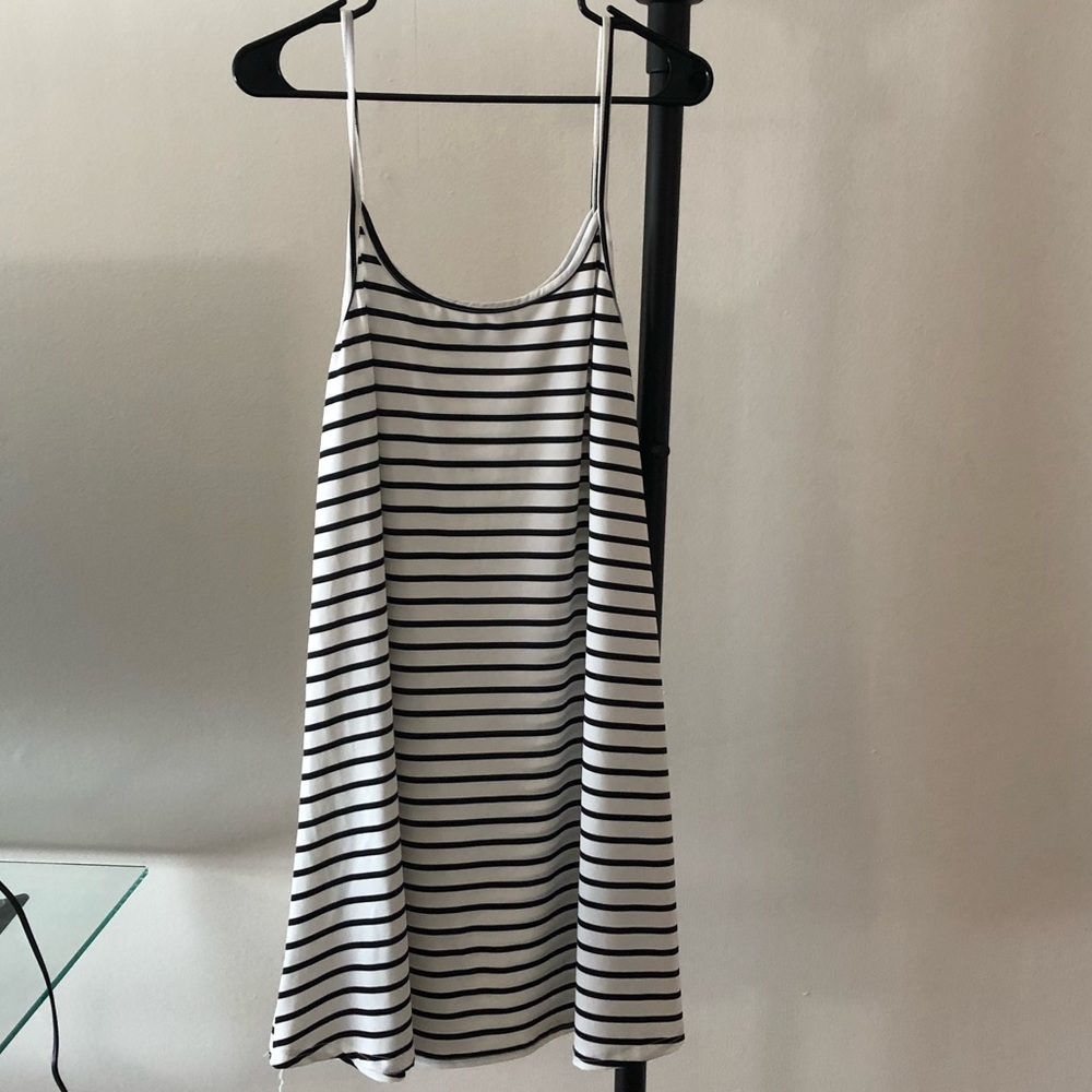 Nautical stripped shift midi dress